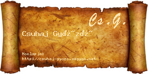 Csuhaj Győző névjegykártya